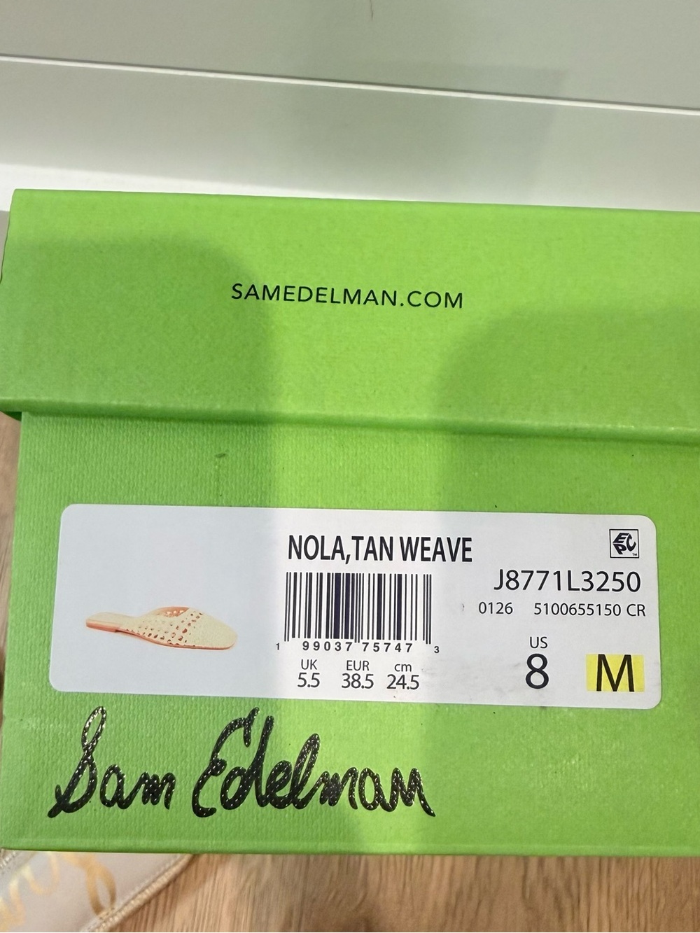 NEW WITH BOX! SAM EDELMAN Nola Mule Slide in Raffia - Picture 3 of 6